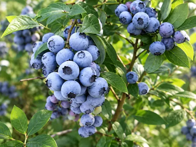 Prinokusios šilauogės ant krūmo – šilauogių kategorija